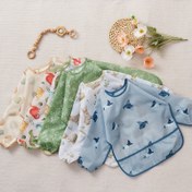 Resim Uzun kollu önlük, Temizlemesi Kolay Yemek Önlüğü, Besleme için Polyester Kılıflı Önlük, Boyama ve Dağınık Yemekler için Çocuk Gıda Aksesuarları 