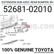 Resim Kapak Reflektör Auris 2015-2017 Arka Sağ Oem No:5268102010 