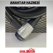 Resim Motosiklet Kilidi Güçlendirilmiş Halat Zincir Kilitler 25x150 (IŞIKLI ANAHTAR) 1.5 Metre 