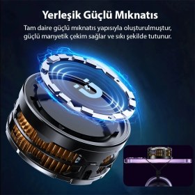 Resim Rivera Tech Rvrhb Memo CX08 Ios Android Soğutucu 15W Manyetik + Arka Klips 2'si 1 Arada Yarı Iletken Soğutma 