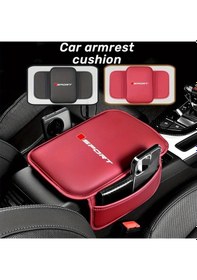 Resim Xuweiwei 1 Adet Evrensel Yapay Deri Araç Kolçak Yastığı Depoluma Cebi Toyota Honda Mazda Mitsubishi Jeep Mg Kırmızı 