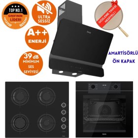 Resim Ferre Fryart&silentart Mılvo Ultra Yeni Seri Sessiz Siyah Ankastre Set (D080-SA +QEP63CS+ CS205-FA) 