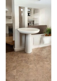 Resim Wood Wooden Ahşap Tekli Fitilli Mantar Yan Sehpa Modern Beyaz Renk Fiskos Beyaz 