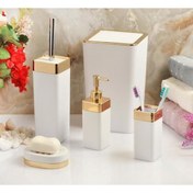 Resim İmera Akrilik 5 Parça Kare Banyo Seti Parlak- (SERT PLASTİK) 
