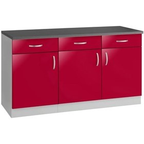 Resim Boran Mutfak Çekmeceli Alt Modül 180 Cm Kırmızı Tezgah Dahil 