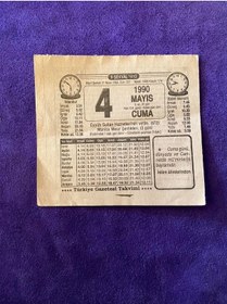 Resim 4 Mayıs 1990 Takvim Yaprağı - Nostalji Koleksiyonluk Takvim Yaprağı 