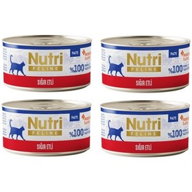 Resim Nutri Feline Sığır Etli Pate Tahılsız Yetişkin Kedi Konservesi 70 G X 4 Adet 