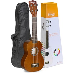 Resim Stagg US-NAT Soprano Doğal Renk Ukulele - Çanta 