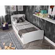 Resim WENCE Soft Tek Kişilik Mdf Karyola Beyaz - 90 Cm X 190 Cm Yataklarla Uyumlu 