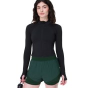 Resim Sweaty Betty Tempo Run Shorts Kadın Yeşil Koşu Şortu 