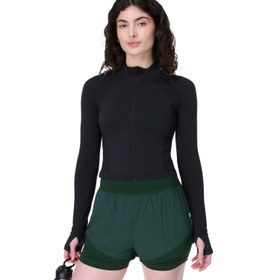 Resim Sweaty Betty Tempo Run Shorts Kadın Yeşil Koşu Şortu 