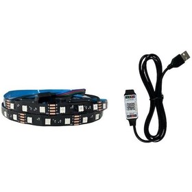 Resim Telefon Kontrollü Bluetooth Lu Televizyon Monitör Arkası Rgb Şerit Led 5 Metre 60led/m 