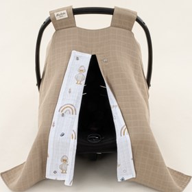 Resim Puset Örtüsü - Çift Taraflı - Toprak Muslin - Kahverengi Ördek 