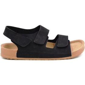 Resim Fly Soft S963 Poli Hafif Taban Cırtlı Erkek Sandalet Siyah Siyah 