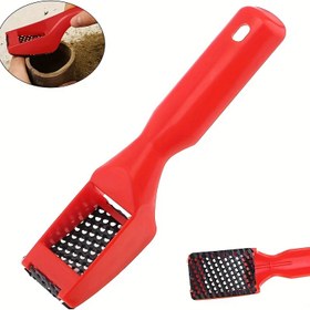 Resim Elde Tutulan Eğri Dosya - Kırmızı ve Sarı, İkincil Diş Öğütme için El Aleti, Düz Dosya, Dayanıklı Plastik ve Metal Yapı ile Mini Dosya, Elle Ahşap İşleme ve El Sanatları için Kullanılır. 