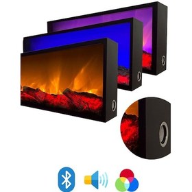 Resim Arif Şömine Dekoratif Elektrikli Yapay Şömine - Klasik Özel Ölçü 3 - Farklı Renk Modları, Kumandalı, Bluetooth 
