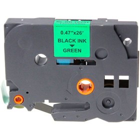Resim Printpen BROTHER P-Touch TZE-731 YESIL ETIKETE SIYAH (12mm x 8m) Etiket 