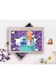 Resim Bk Gift Kişiye Özel Kadın Eczacı Karikatürlü 1000 Parça Profesyonel Puzzle-4 