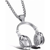Resim Solfera Headphone Kulaklık Şeklinde Müzik Erkek Çelik Kolye Zincir Q0606 Çelik 