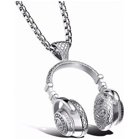 Resim Solfera Headphone Kulaklık Şeklinde Müzik Erkek Çelik Kolye Zincir Q0606 Çelik 