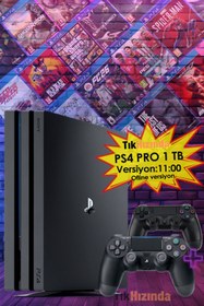 Resim TıkHızında SONY Playstation 4 Pro 1 Tb + 2 KOL - 20 Dijital Oyun Versiyon:11,00 Kırık Model 