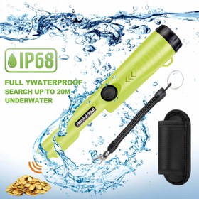 Resim 1 adet su geçirmez el tipi metal dedektörü pinpointer, yüksek hassasiyetli madeni para ve altın bulucu, 360° algılama, LED ışık, titreşim ve sesli uyarılar, taşınabilir tasarım, pil ile çalışır (pil dahil değildir) 
