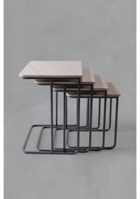 Resim Füme Ayak - Statik Vegas Zigon Sehpa - Oksit - Oksit Gri 