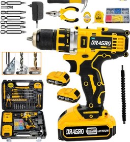 Resim Dragro Germany DRG-HN58 Tecnology Metal Şanzıman Çift Bakır Sargı Akülü Vidalama Matkap Yardmcı Set2 