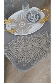 Resim ZESA HOME 6 Lı Kahve Yanı Şık Sunum Peçeteleri Tül Güpürlü 