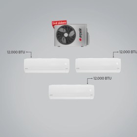 Resim Arçelik ZM24104 A++ 12+12+12 BTU Iç - 24000 BTU 1+4 Multi Inverter Klima 