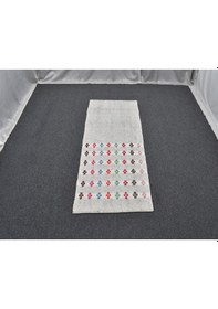 Resim Zehra Abla Halı Yeni El Dokuma Şaheser Ak Pamuklu Yörük Kilim 6284 