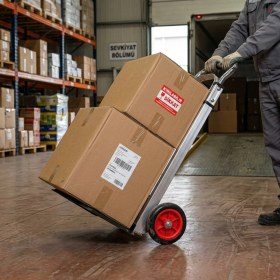 Resim Balatlı Teleskopik Taşıma Arabası 90 Kg Kapasite Alüminyum Özellikli 520x400x710 mm Boyut BLT-TA-AT90A 
