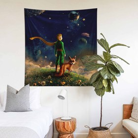 Resim Küçük Prens Ve Tilki Duvar Örtüsü - 135 cm x 135 cm 