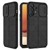 Resim Smcase Samsung Galaxy A13 4g Kılıf Lensi Kamera Korumalı Deri Dokulu Silikon Siyah 