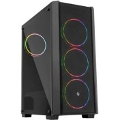 Resim Frısby FC-9415G 500W Sıyah Double Slım Rıng Fan Mesh Kasa 