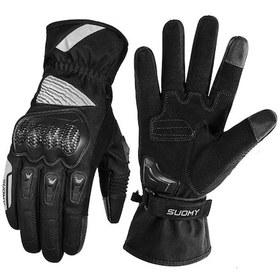 Resim Symbee Kışlık Motosiklet Eldivenleri: Su Geçirmez, Rüzgar Koruma, Dokunmatik Ekran Uyumlu, Uzun Kol, Erkekler İçin 