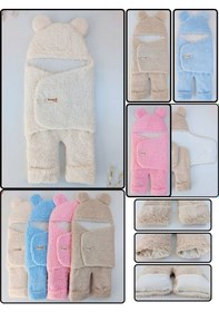 Resim Bebek Dış Kundak Battaniyesi Welsoft Ekstra Uzun Kışlık Peluş Ayakları Açılabilen Uyku Tulumu 0-12ay Mavi 