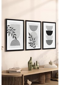 Resim Artavessa 3 Parça Siyah Çerçeve Görünümlü MDF Poster Tablo Seti - Set 34 