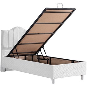 Resim Trend İkili Set, Trend Tek Kişilik Baza Başlık Seti Beyaz 120 x 200 