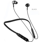 Resim G03 Siyah Evrensel Kablosuz Manyetik Bluetooth Kulaklık Kablosuz Spor Kulaklıklar Stereo Bas Müzik Kulaklık Nokia İçin Mic Kulaklık İle 