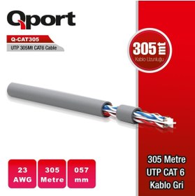 Resim Q-cat6 Cat6 305m Utp 23awg Kablo Gri 