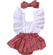 Resim Berakids Kız Bebek Kırmızı Pötikare Desen Fırfırlı Slopet Bandana Set 0-2 Yaş 
