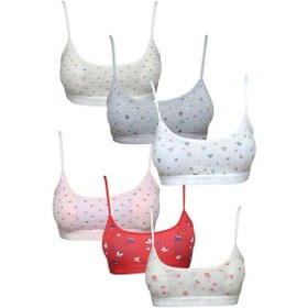 Resim Royaleks Pedli Ip Askılı Yarım Atlet Desenli Büstiyer 6 Lı Set 1 Çok Renkli 
