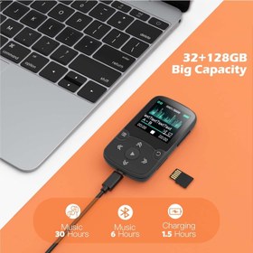 Resim 32GB Bluetooth 5.3 MP3 Çalar Klipsli, Renkli Ekranlı, FM Radyo ve Pedometreli 