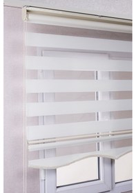 Resim Etekli Ekru Düz Zebra Kaliteli Güneşlik Stor Perdeler 