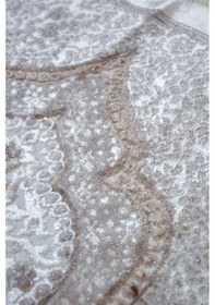 Resim Lüks Hediyelik Çeyizlik Simli Kadife Seccade Kahverengi 