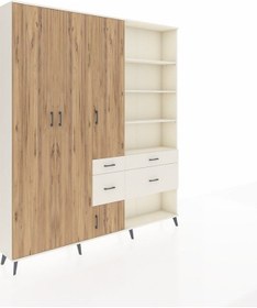 Resim Arges Dolap 14 Raflı 4 Çekmeceli 4 Kapaklı 220x30x243 Aytaşı-çam/aytaşı Atlas Çam/aytası 