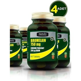 Resim Nondo Bromelain 750mg & Krom Pikolinat 60 Tablet 4 Adet 