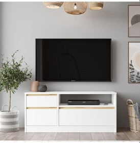 Resim Arya 120cm Tv Ünitesi Sehpası Keçe-beyaz Ary7-wk Beyaz - Keçe 