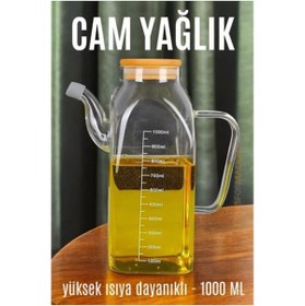 Resim ÖYKÜ VE YİĞİT Yağ Sirke Şişesi Yağlık Borosilikat Cam 1000 ML 